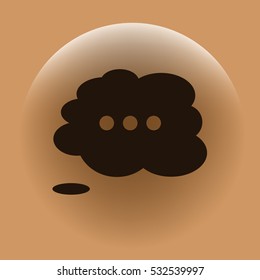 Thought cloud with lines flat vector icon 