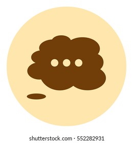 Thought cloud with lines flat vector icon 