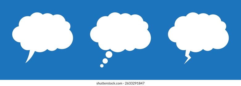 Thought cloud. Think bubble in white color.
