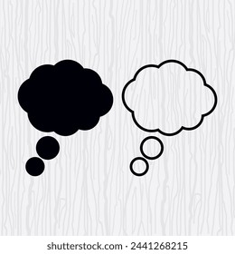 Nube de pensamiento. Piensa. Diseño de burbuja de pensamiento moderno.
