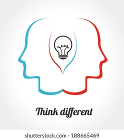 Thought design over white background, vector illustration