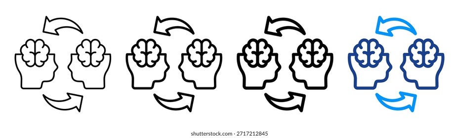Conjunto de Colecciones de contorno diferente de icono de intercambio de pensamientos