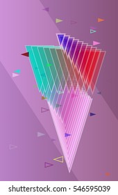 thought at fine triangles, artistic concept above model