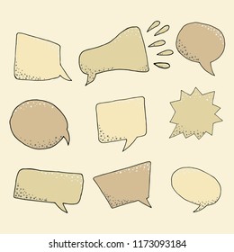 Thought frame. Speech bubble. Dream cloud. Talk balloon. Quote box.  Set of vector illustration icons.  