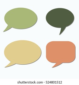 Thought frame. Speech bubble. Dream cloud. Talk balloon. Quote box.  Set of vector illustration icons.  