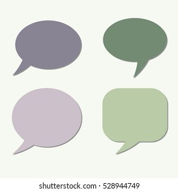 Thought frame. Speech bubble. Dream cloud. Talk balloon. Quote box.  Set of vector illustration icons.  