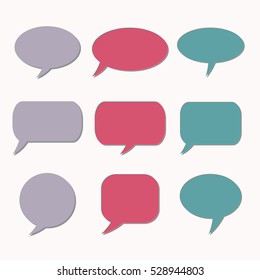 Thought frame. Speech bubble. Dream cloud. Talk balloon. Quote box.  Set of vector illustration icons.  