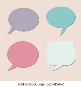 Thought frame. Speech bubble. Dream cloud. Talk balloon. Quote box.  Set of vector illustration icons.  