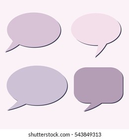 Thought frame. Speech bubble. Dream cloud. Talk balloon. Quote box.  Set of vector illustration icons.  