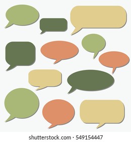 Thought frame. Speech bubble. Dream cloud. Talk balloon. Quote box.  Set of vector illustration icons 