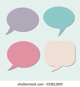 Thought frame. Speech bubble. Dream cloud. Talk balloon. Quote box.  Set of vector illustration icons
