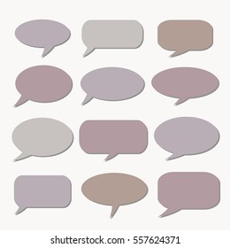Thought frame. Speech bubble. Dream cloud. Talk balloon. Quote box.  Set of vector illustration icons.