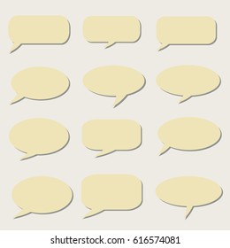 Thought frame. Speech bubble. Set of vector illustration icons.  