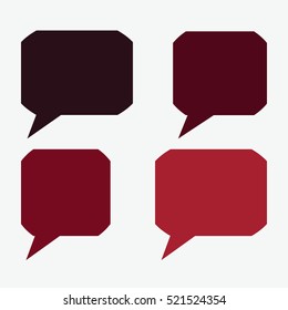 Thought frame, speech bubble. Talk balloon. Quote box. Set of vector illustration icons.  