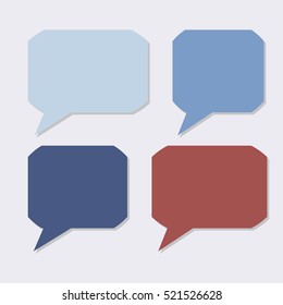 Thought frame, speech bubble. Talk balloon. Quote box. Set of vector illustration icons.  