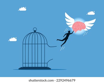 Thought freedom. Brain lead man to escape from prison