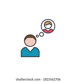 thought friendship outline icon. Elements of friendship line icon. Signs, symbols and vectors can be used for web, logo, mobile app, UI, UX on white background