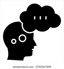 Thought Glyph Icon Illustration Vector