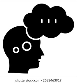 Thought glyph Icon Vector Illustration