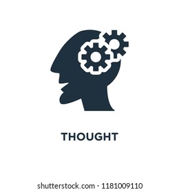 Thought icon. Black filled vector illustration. Thought symbol on white background. Can be used in web and mobile.