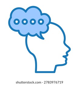 Thought Icon Blue Dualtone Design Vector Illustration