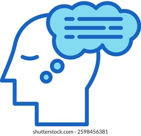 Thought Icon Blue Vector Illustration