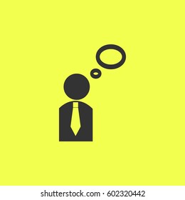 Thought icon flat. 