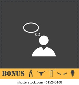 Thought icon flat. Simple vector symbol and bonus icon