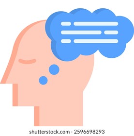 Thought Icon Flat Vector Illustration