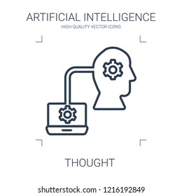 thought icon. high quality line thought icon on white background. from artificial intelligence collection flat trendy vector thought symbol. use for web and mobile