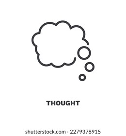 thought icon. Thin line thought icon from artificial intellegence collection. Outline vector isolated on white background. Editable thought symbol can be used web and mobile