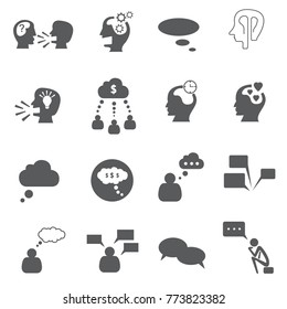 Thought icon and Thinking icon / Business vector 