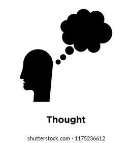 Thought icon vector isolated on white background, logo concept of Thought sign on transparent background, filled black symbol
