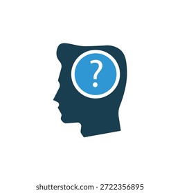 Contorno de iconos de pensamiento y estilo plano, fondo transparente