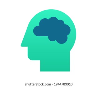 imaginación pensamiento cerebro intelecto icono aislado único con estilo gradiente
