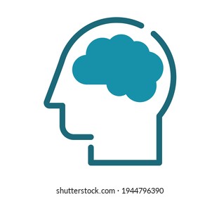 Thought Imagination Brain Intellect Single Isolated Icon With Solid Line And Dash Style