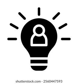 Thought leadership icon solid style transparent