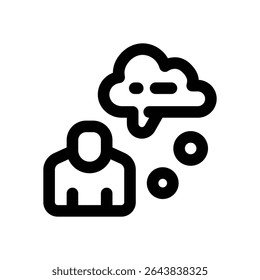thought line icon. Clean and minimalist vector icon for websites, mobile apps, presentations, and logos. Fully scalable and customizable for any project.