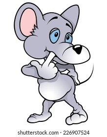 Thought Mouse - Cartoon Illustration, Vector