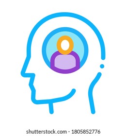 thought of one person icon vector. thought of one person sign. color symbol illustration