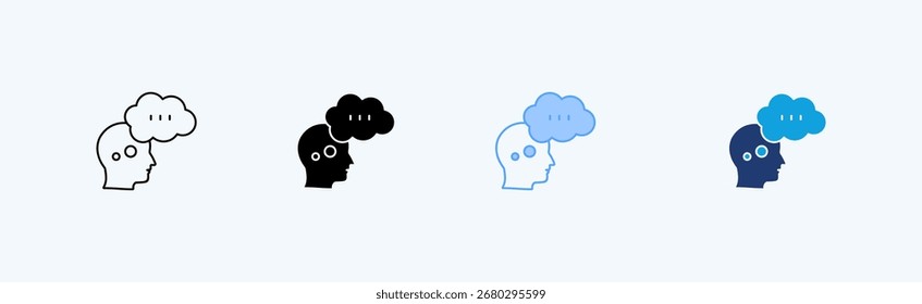 Thought Outline Icon Illustration Vector