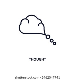 thought outline icon.  Thin line icon from artificial intelligence collection. Editable vector isolated on white background