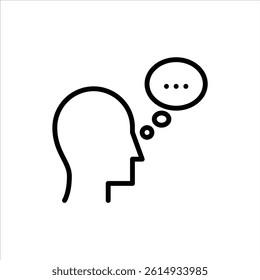 thought outline icon. understanding black line illustration.