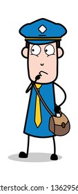 Thought - Postman Cartoon Courier Guy Vector Illustration