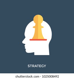 Thought process illustration vector, strategic planning concept 