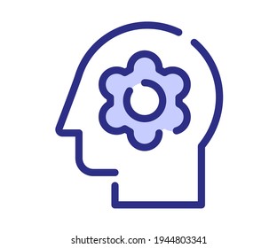 thought process think single isolated icon with dashed line style and purple color