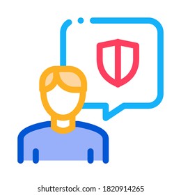 pensar en proteger el vector de iconos del cuerpo. idea de proteger el signo corporal. ilustración de símbolo de color