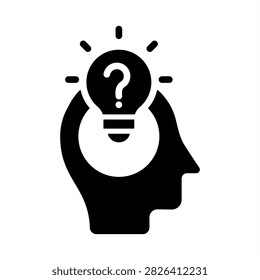 Thought Provoking Icon - Solid Black Glyph Icons For Abstract and Conceptual Elements