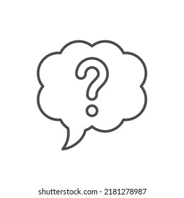 Thought of question line outline icon