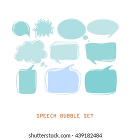 thought and speech bubbles. empty speech bubbles. sketch hand drawn bubble speech. set of text balloons.